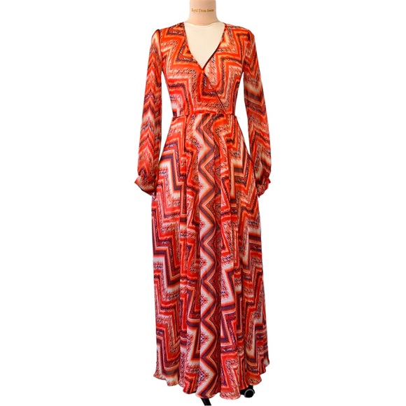 Ark & Co. Bohemian Long sleeve maxi sheer dress - Picture 2 of 8